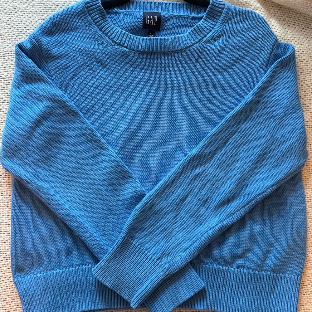 GAP Women's Vibrant Blue Crew Neck Sweater